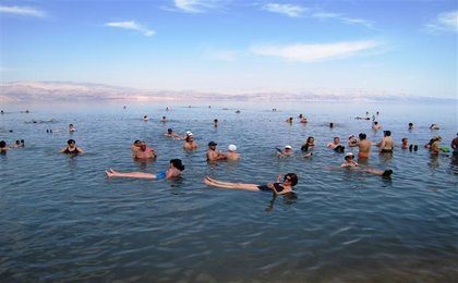 Floating in the Dead Sea